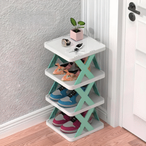 Plastic Adjustable Shoe Rack Organizer in Closet
