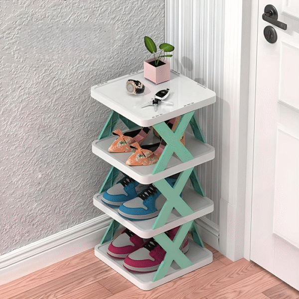 Plastic Adjustable Shoe Rack Organizer in Closet