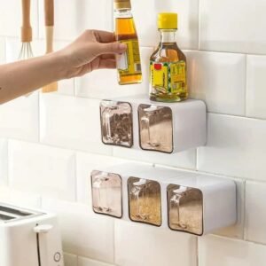 Kitchen Wall-Mounted Spice Rack Close-Up View