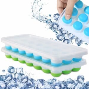 BPA Free Ice Cube Tray with Lids – 21 Cavities