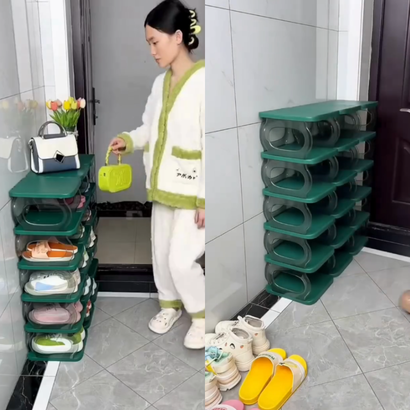 Foldable Shoe Rack for Entryways – Lightweight & Collapsible Storage Solution - Image 2