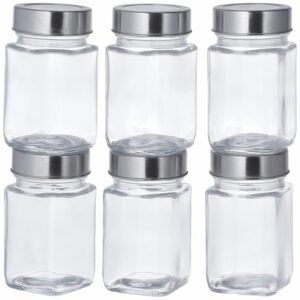 Stackable Square Glass Storage Containers Set of 6